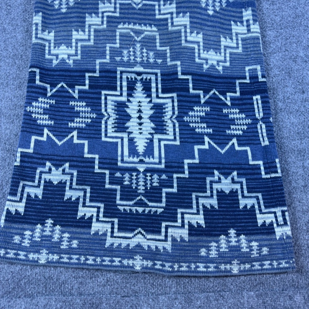 Pendleton Blue White Southwestern Geometric Longline Duster Cardigan Sweater S - Picture 9 of 16
